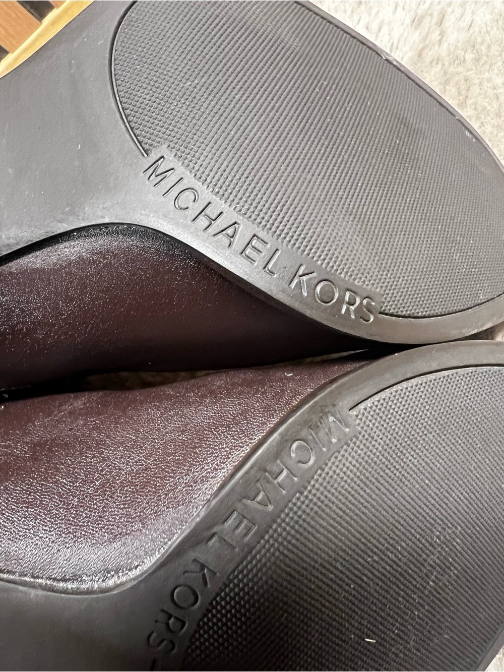 Michael Kors Lottie Leather Ankle Booties Brown Block Heel Size 8M - Picture 8 of 13